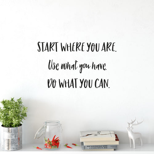 Start where you are...