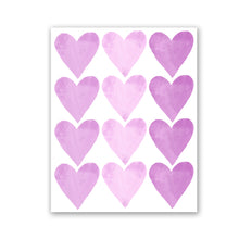Load image into Gallery viewer, Watercolor Heart Decal Set - Non-Toxic, Reusable, Repositionable