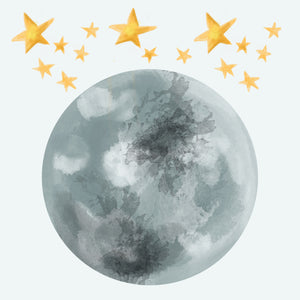 Over The Moon - Wall Decal - Non-Toxic, Reusable, Repositionable