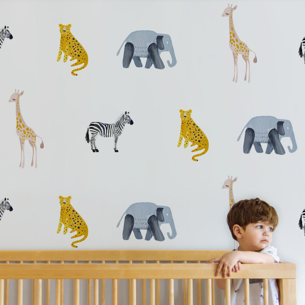 Safari Decal Set - Wall Decal - Non-Toxic, Reusable, Repositionable