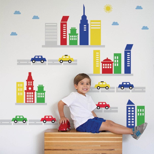 Buildings and Cars Decals