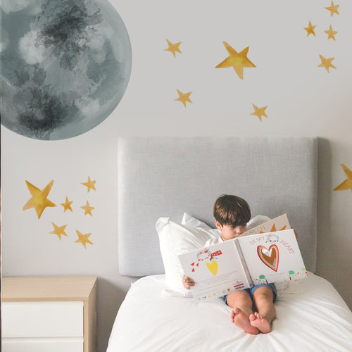 Over The Moon - Wall Decal - Non-Toxic, Reusable, Repositionable